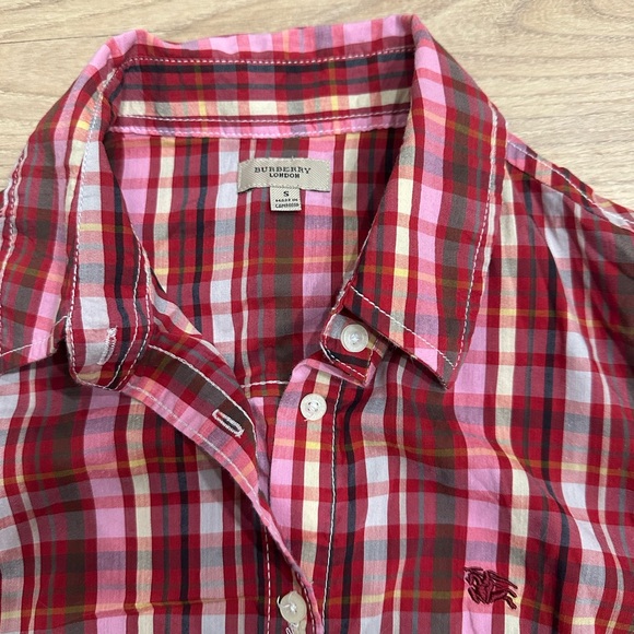 Vintage Burberry plaid button up top - Picture 4 of 9